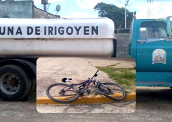 Irigoyen: el regador comunal impactó contra una nena que iba en bicicleta