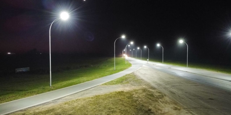 Totoras: finalizó la obra de iluminación en el cruce de rutas 34 y 91