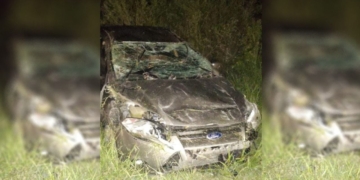 Un auto volcó en autopista y dos hombres de San Lorenzo resultaron heridos