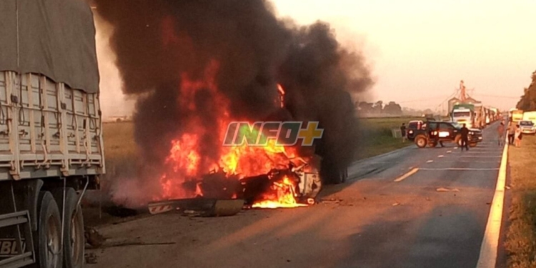 Choque, incendio y muerte en el puente angosto de la Ruta 91 entre Serodino y Andino