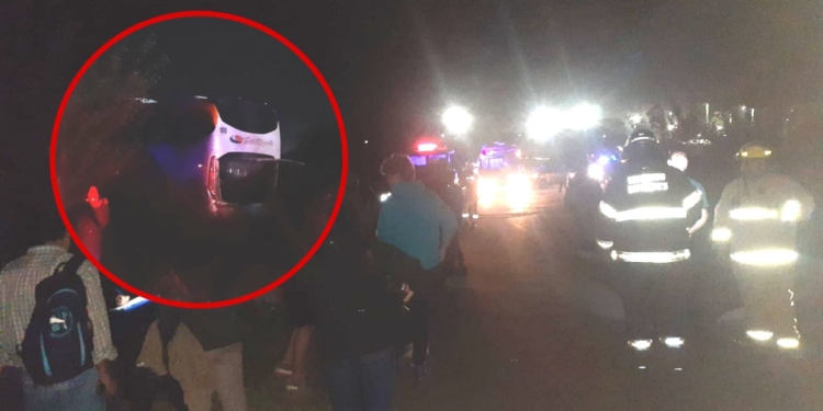 Despistó un colectivo Tata Rápido en Timbúes: hay 5 heridos