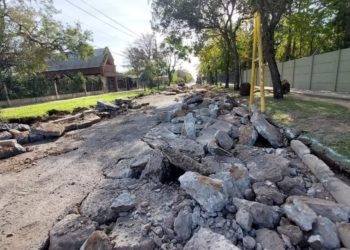 Timbúes comenzó con la repavimentación de calle España