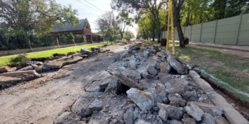 Timbúes comenzó con la repavimentación de calle España