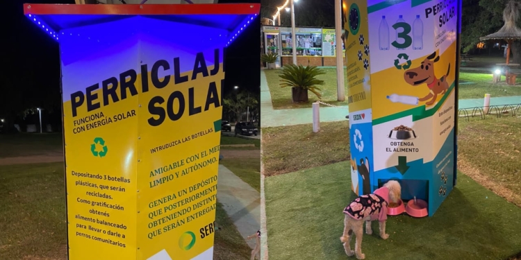 Serodino inauguró el “Perriclaje solar” que recicla botellas y brinda alimento balanceado