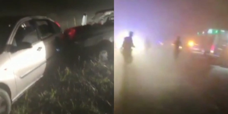 Neblina, humo y accidente múltiple entre Gaboto y Maciel