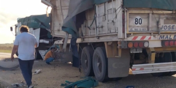 Fuerte choque de camiones en Ruta 91: hubo daños pero sin heridos