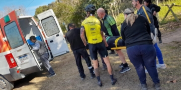 Un hombre cayó de su bicicleta en el circuito de Andino: fue rescatado y hospitalizado