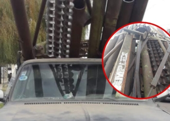 Timbúes: secuestraron una camioneta con hierros y caños y aprehendieron a dos hombres