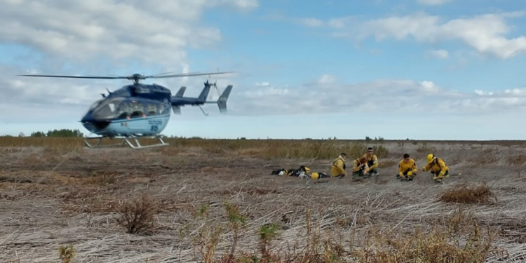 Helicópteros y brigadistas sofocan nuevos incendios en el Delta del Paraná
