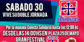 Gran colecta y festival solidario de Cáritas Barrancas con música, juegos y artesanos