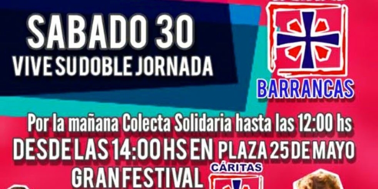 Gran colecta y festival solidario de Cáritas Barrancas con música, juegos y artesanos