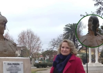 Timbúes: restauran el busto de Eva Duarte tras ser vandalizado