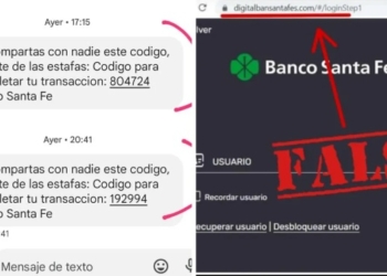 Advierten sobre estafas virtuales contra clientes del Banco Santa Fe