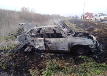 Un auto se incendió por completo sobre la autopista