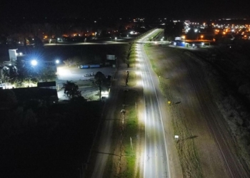 Con fondos propios, Totoras iluminó con Led la Ruta Nacional 34