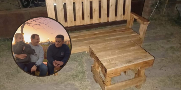 Serodino: padre e hija realizan muebles con madera reciclada de palets