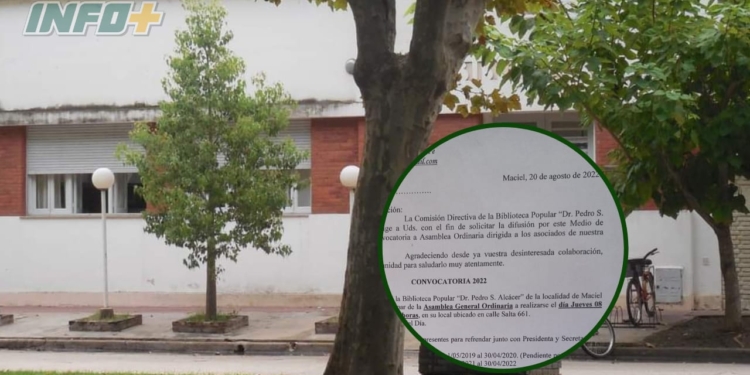 La Biblioteca de Maciel convoca a sus socios para renovar la comisión