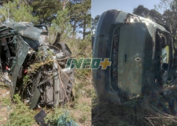 Cuatro heridos tras un impactante vuelco entre Monje y Barrancas