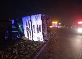 Se le cruzó un caballo, evitó chocar contra un colectivo y volcó en Ruta 34