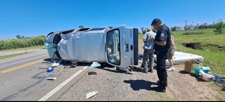 Vuelco y milagro en Ruta 34: una pareja herida