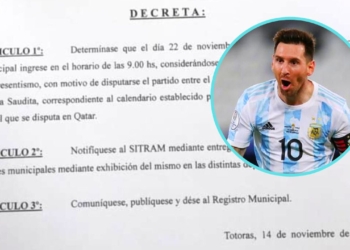 Totoras autorizó a empleados municipales a ingresar a las 9 por el partido de Argentina