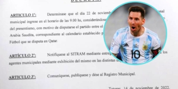 Totoras autorizó a empleados municipales a ingresar a las 9 por el partido de Argentina