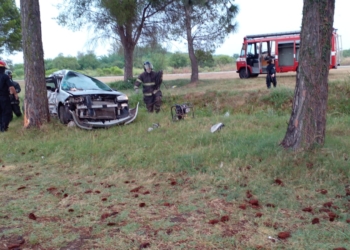 Lluvia y muerte en autopista: un auto despistó, chocó contra un árbol y falleció un mujer