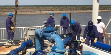 Bajante: trabajan en el acueducto de Monje para recuperar la capacidad de producción