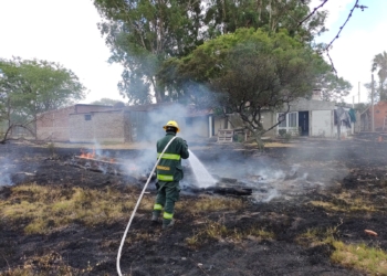 Bomberos de Barrancas controlaron un incendio de magnitud en el Comi Pini de Arocena