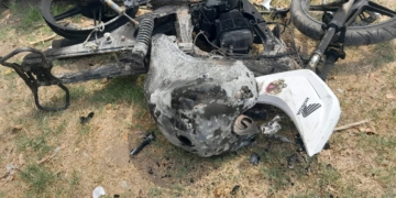 Robaron una moto en Timbúes y fue encontrada quemada en San Lorenzo