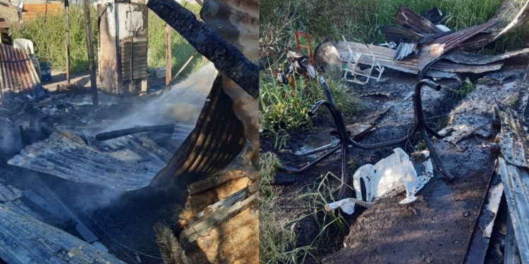 Juntan donaciones para una familia tras el incendio en Totoras: “Se nos quemó todo”