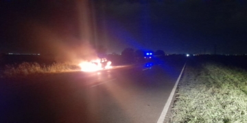 Un vecino de Andino manejaba por Ruta 10 y se le incendió el auto