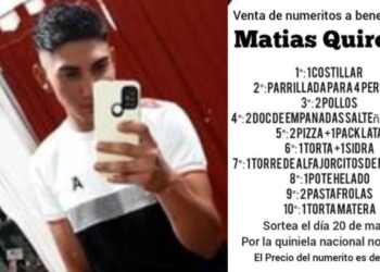 Rifa solidaria por Mati Quiroga, el joven de Maciel accidentado en el puente de Monje