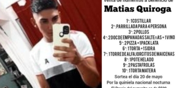 Rifa solidaria por Mati Quiroga, el joven de Maciel accidentado en el puente de Monje