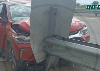 Un auto conducido por una mujer de Gaboto chocó el guardarrail en autopista