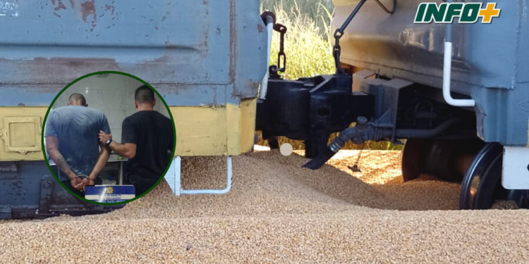 Abrió las boquillas de un tren y provocó el derrame de maíz: fue detenido