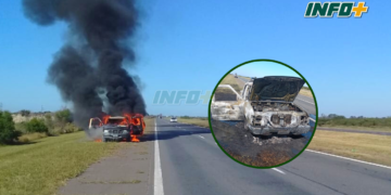 Una camioneta ardió en llamas sobre autopista y las pérdidas fueron totales