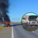 Una camioneta ardió en llamas sobre autopista y las pérdidas fueron totales