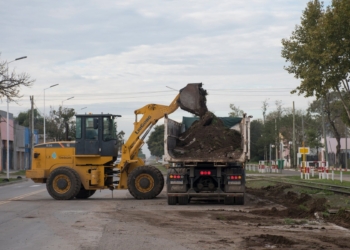 Timbúes: avanza la reforma sobre Ruta 11 con estacionamiento, cordón cuneta y veredas