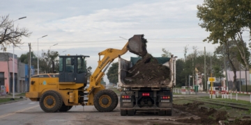 Timbúes: avanza la reforma sobre Ruta 11 con estacionamiento, cordón cuneta y veredas