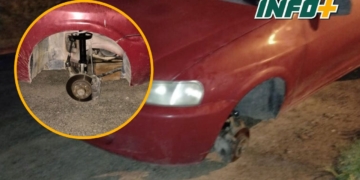Maciel: fue a visitar a un amigo y le robaron las ruedas del auto