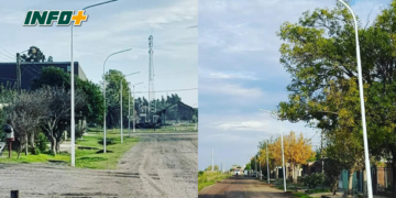 Maciel: instalaron más de 30 columnas nuevas y artefactos led en distintos puntos del pueblo