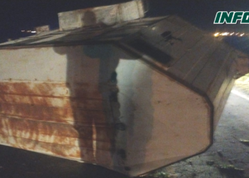 Monje: un caballo murió al volcar un trailer sobre el puente de autopista