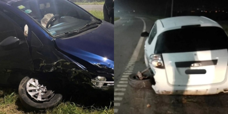 Dos autos protagonizaron un fuerte choque sobre autopista