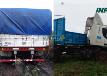 Lluvia y despistes en Monje sobre autopista: dos camiones siniestrados