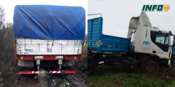 Lluvia y despistes en Monje sobre autopista: dos camiones siniestrados