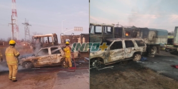 Heridos graves tras un choque e incendio en Arocena