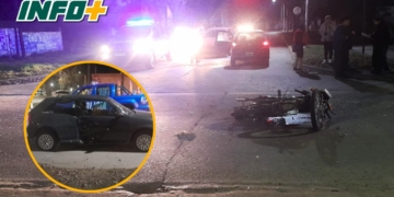 Fuerte choque en pleno centro de Maciel: un joven trasladado a Rosario