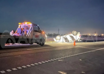Triple choque y vuelco en autopista por esquivar animales sueltos