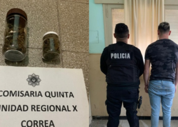 Un hombre de Correa fue detenido con dos frascos con marihuana
